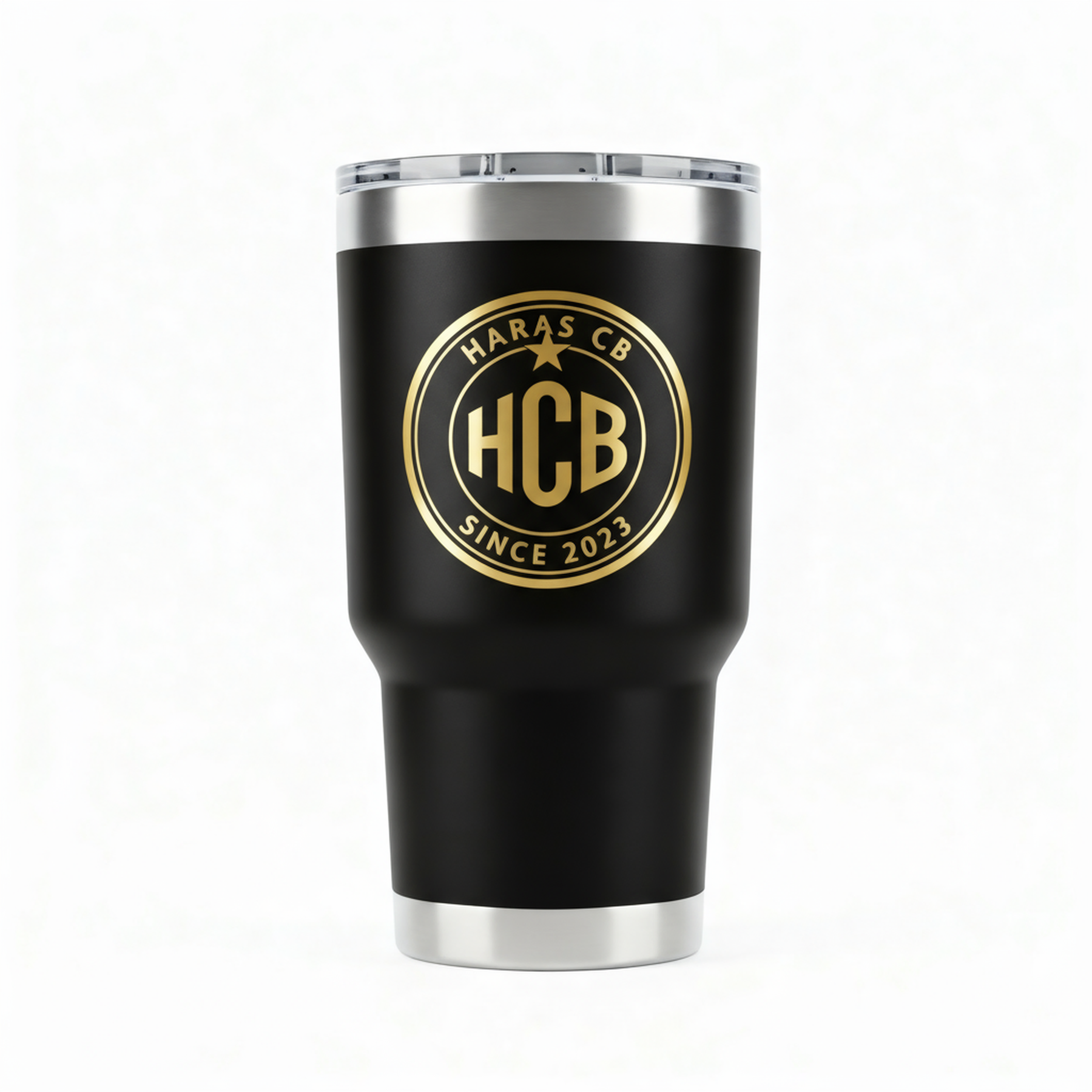 Copo Térmico Inox haras CB com Tampa 473mL - Preto