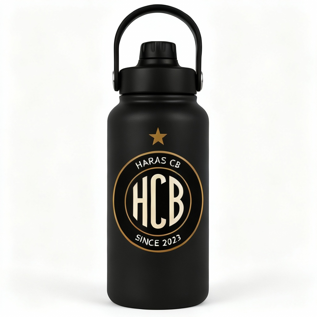 Garrafa Térmica haras CB 950ml Oficial PRETO