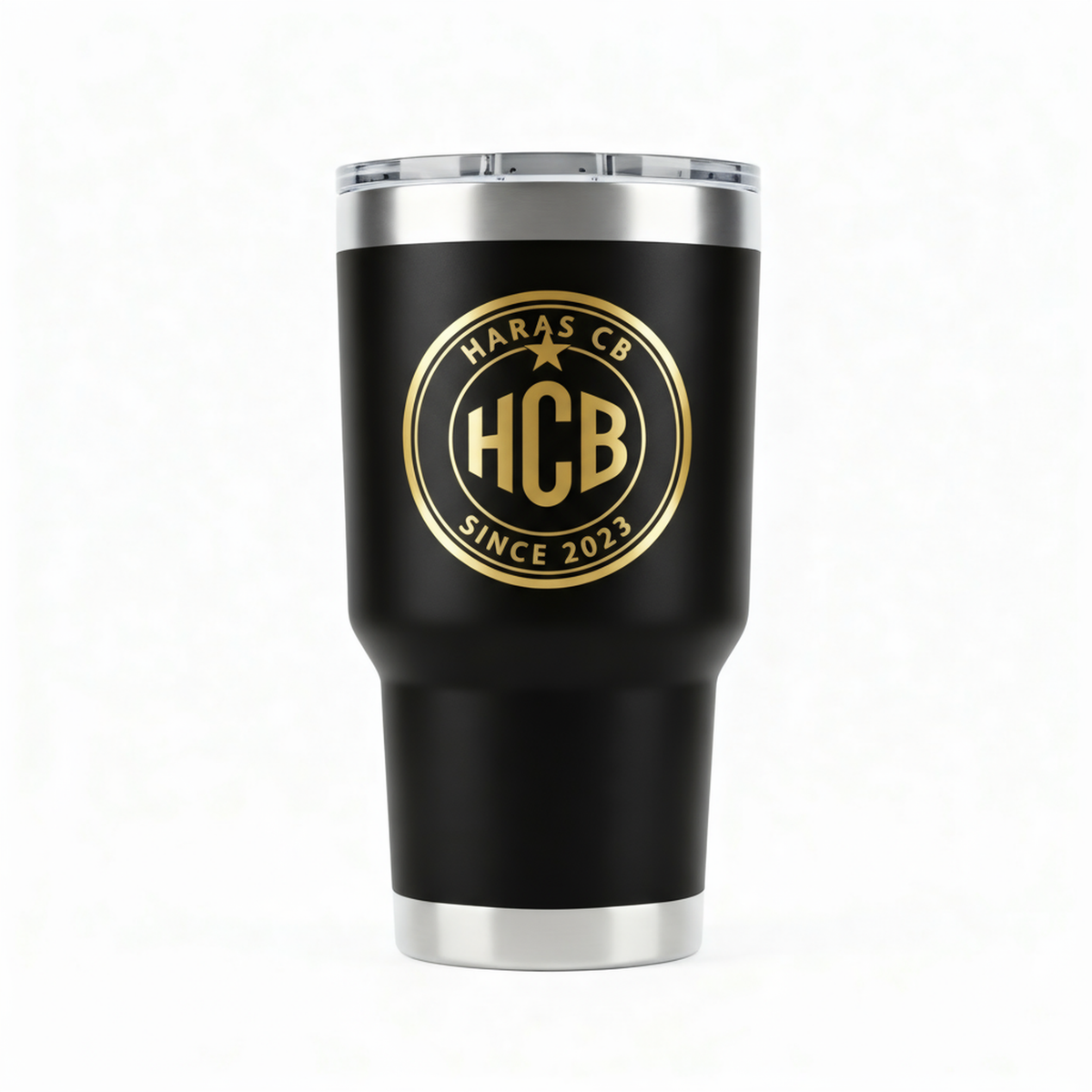 Copo Térmico Inox haras CB com Tampa 473mL - Preto