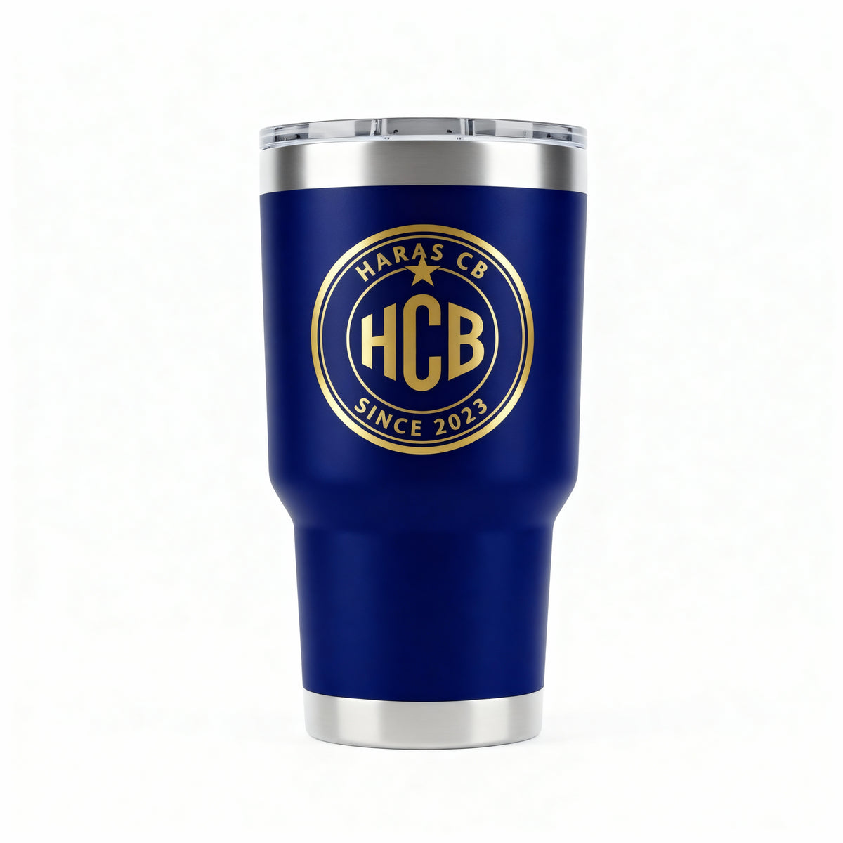 Copo Térmico Inox haras CB com Tampa 473mL - AZUL